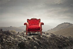 red chair on hill